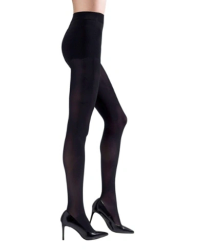 Shop Natori Women's Firm Fitting Control Top Opaque Tights In Black