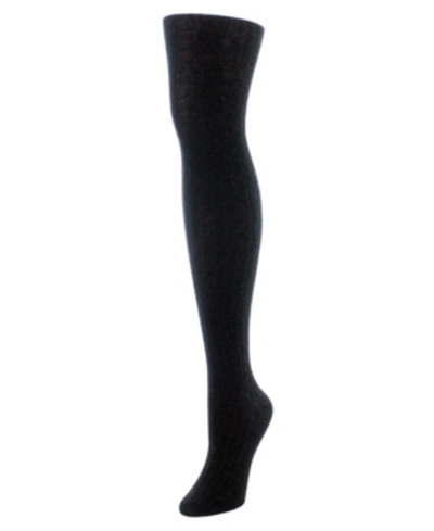 Natori Cashmere-blend Rib-knit Sweater Tights In Black