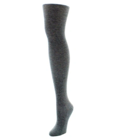 Shop Natori Women's Regent Wool-blend Ribbed Sweater Tights In Medium Gray