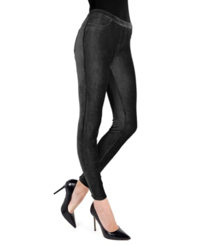 Memoi Women's Thin Ribbed Stretch Corduroy Leggings In Black