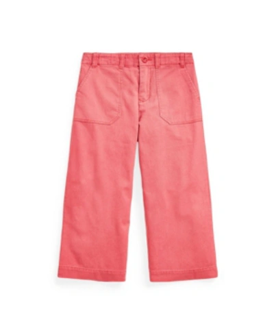 Shop Polo Ralph Lauren Little Girls Cropped Chino Pant In Medium Red