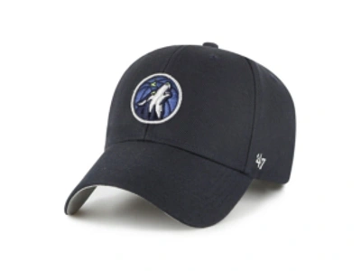 Shop 47 Brand Youth Minnesota Timberwolves Team Color Mvp Cap In Navy