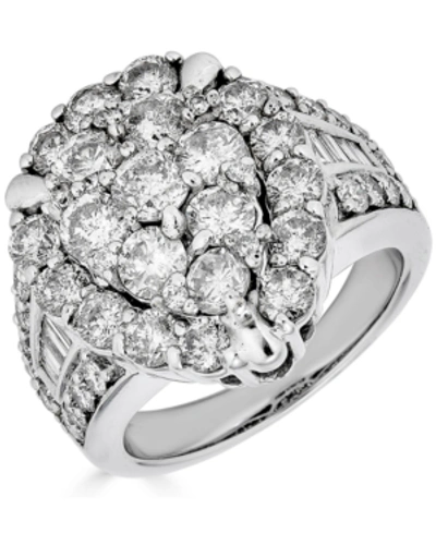 Shop Macy's Diamond Teardrop Cluster Ring (4 Ct. T.w.) In 14k White Gold