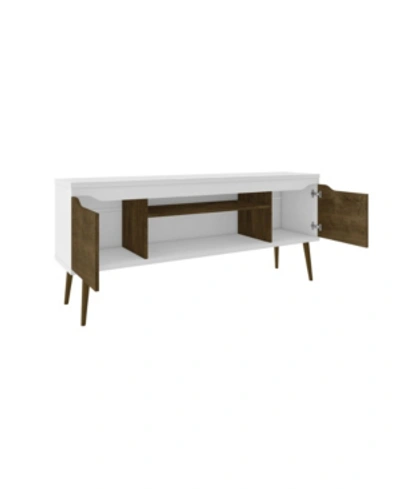 Shop Manhattan Comfort Bradley 62.99" Tv Stand In White And Rustic Brown