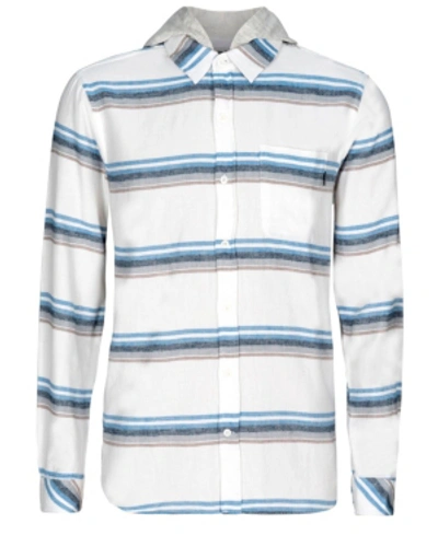 Shop Hurley Men's Portland Stripe Flannel Hoodie In Sail