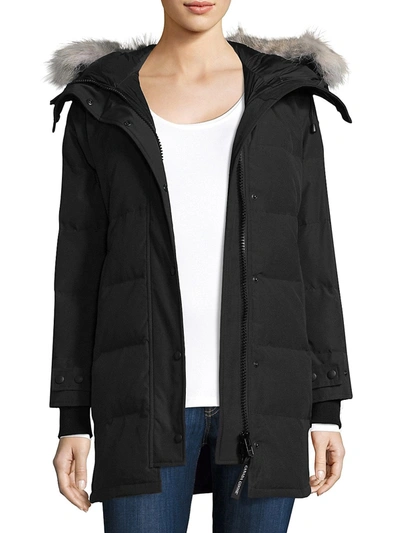 Shop Canada Goose Women's Shelburne Fur-trim Fusion-fit Parka In Black