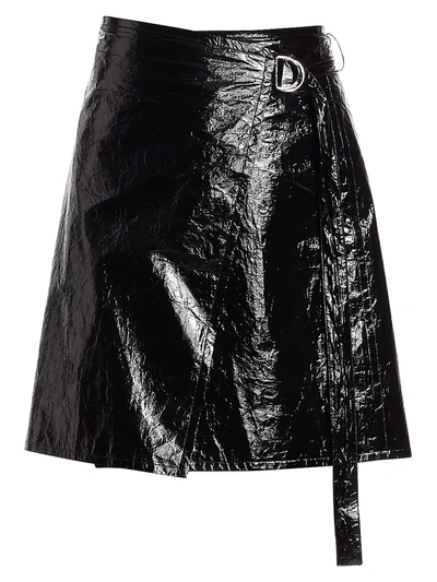 Shop Helmut Lang Women's Mylar Wrap Skirt In Black
