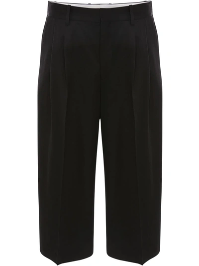 Shop Jw Anderson Cropped Cotton Trousers In Black