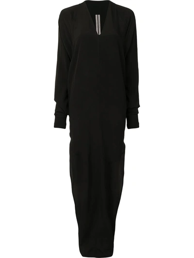 Shop Rick Owens V-neck Maxi Dress In Black