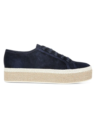 Shop Vince Women's Windell Suede Flatform Sneakers In Coastal Blue