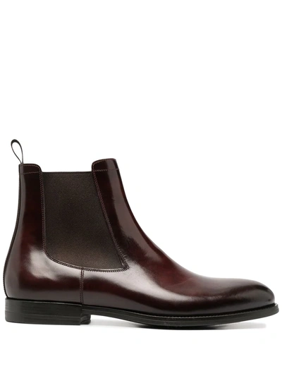 Shop Santoni Chelsea Ankle Boots In Red