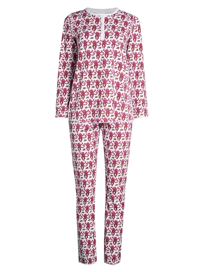Shop Roller Rabbit Women's Monkey Print 2-piece Pajama Set In Pink