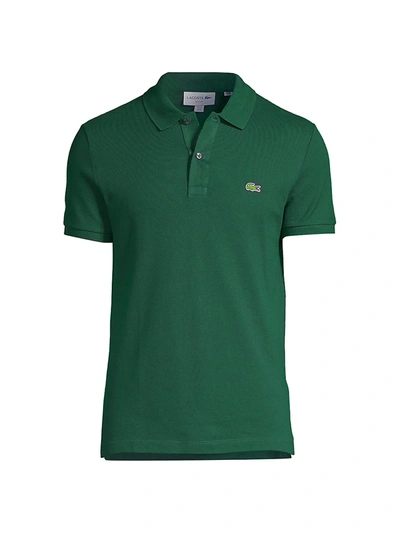Shop Lacoste Men's Ribbed Colalr Polo Shirt In Sinople