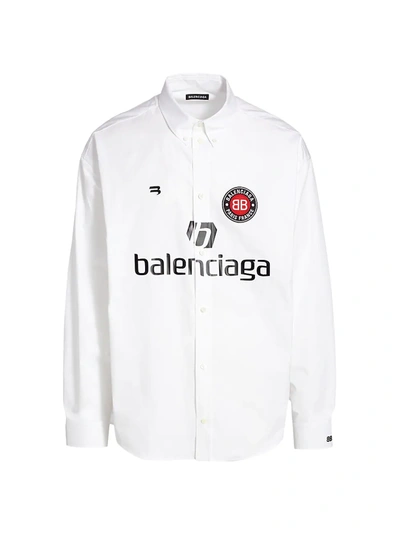 Shop Balenciaga Soccer Sport Shirt In White