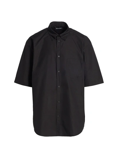 Shop Balenciaga Logo Short-sleeve Shirt In Black