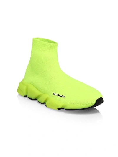 Shop Balenciaga Little Kid's & Kid's Neon Speed Lt Sock Sneakers In Neon Yellow