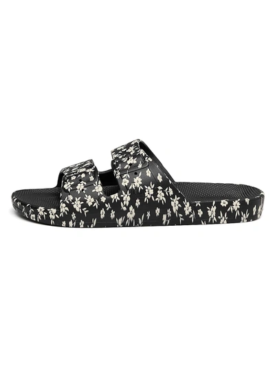 Shop Freedom Moses Lily Rose Floral-print Two-strap Slides