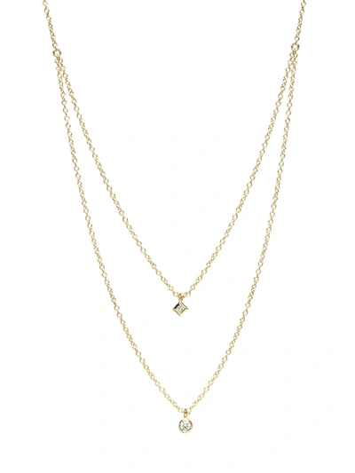 Shop Zoë Chicco Women's Paris 14k Yellow Gold & Diamond Double Tier Necklace