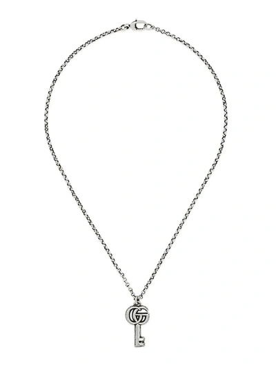Shop Gucci Women's Gg Key Sterling Silver Pendant Necklace