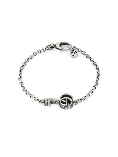 Shop Gucci Women's Gg Key Sterling Silver Bracelet