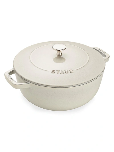 Shop Staub Essential Cast Iron French Oven In White Truffle