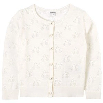 Shop Bonpoint White Knit Cardigan In Cream