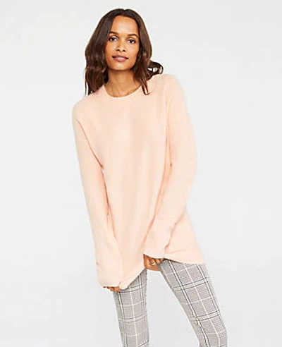Shop Ann Taylor Petite Tunic Sweater In Soft Pink