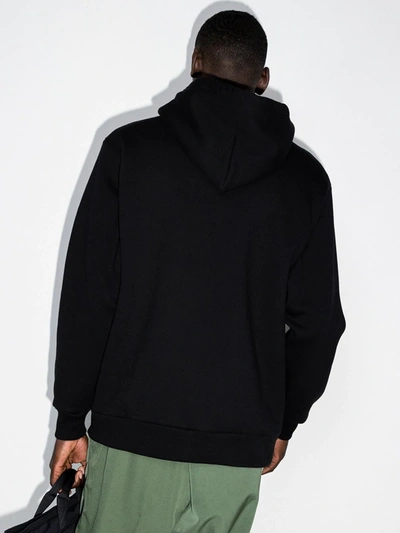 Shop Wtaps Home Base Cotton Hoodie In Black