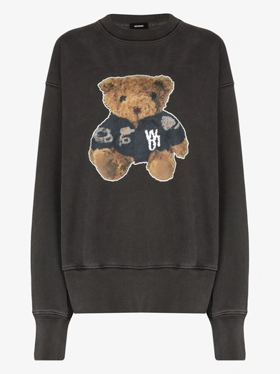 Shop We11 Done Sweatshirt Mit Teddy In Grau