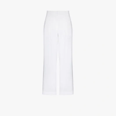 Shop Asceno Rivello Wide Leg Linen Trousers In White