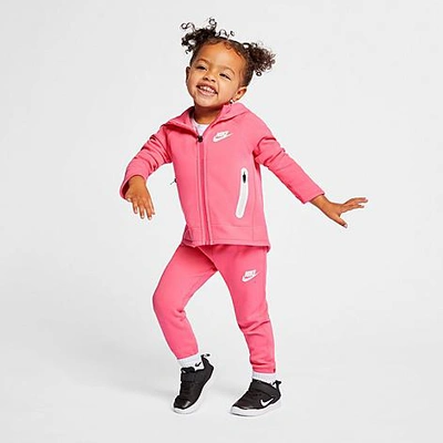 Nike Babies' Girls' Toddler Sportswear Full-zip Hoodie And Pants Tech  Fleece Set In Pink | ModeSens