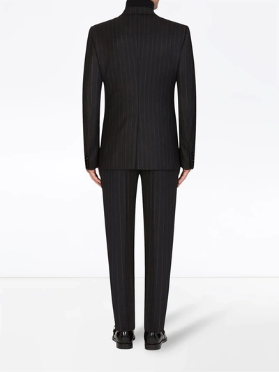 Shop Dolce & Gabbana Pinstripe Layered Blazer In Black