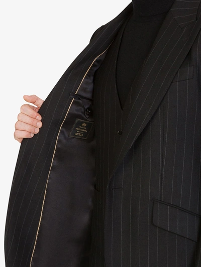 Shop Dolce & Gabbana Pinstripe Layered Blazer In Black