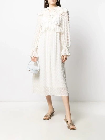 Shop Zimmermann Textured Midi Dress In Neutrals