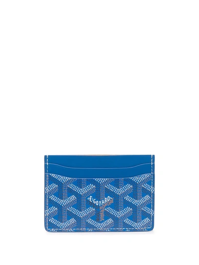 Pre-owned Goyard Customised St Sulpice Cardholder In Blue