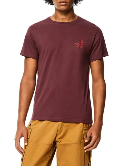 Shop Loewe Anagram T-shirt In Cotton In Red