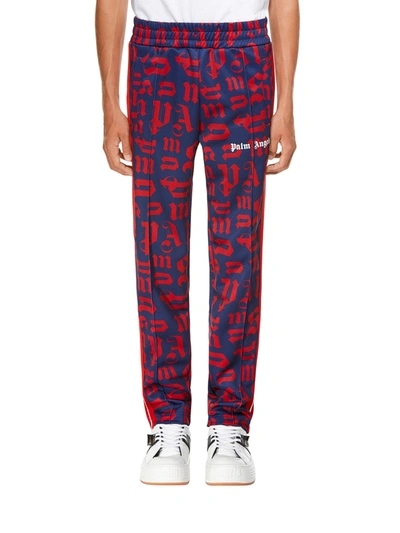 Shop Palm Angels Monogram Track Pants In Blue