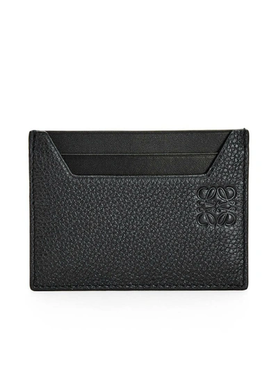 Shop Loewe Plain Cardholder In Grained Calfskin In Black