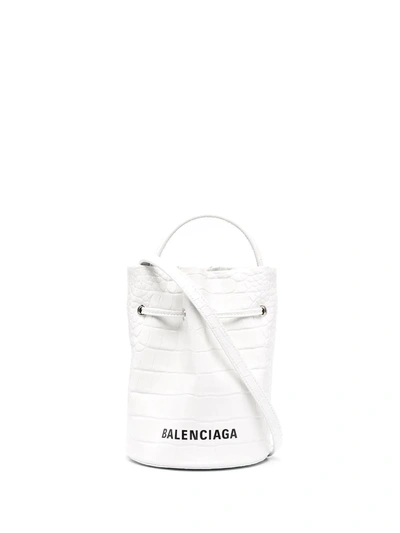 Shop Balenciaga Everyday Xs Bucket Bag In White