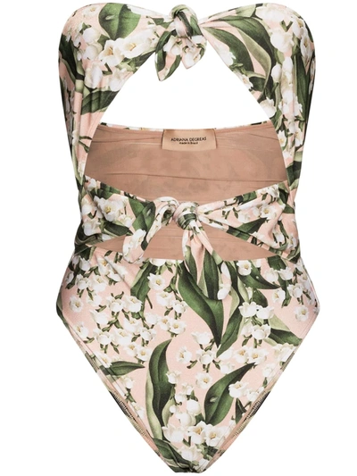 MUGUET FOLIAGE-PRINT BANDEAU SWIMSUIT