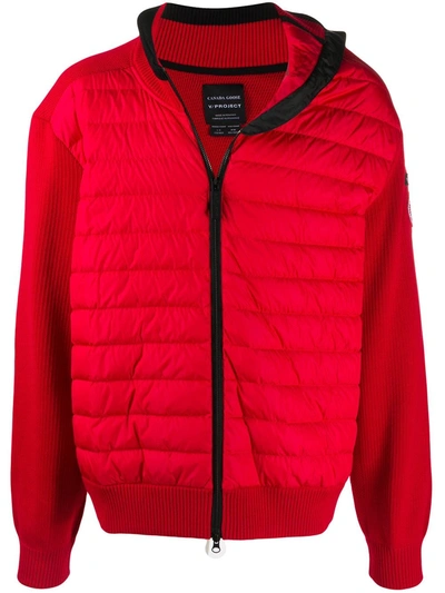 Shop Y/project Contrasting Sleeved Puffer Jacket In Red