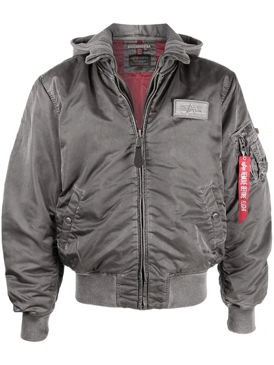 Alpha Industries Ma-1 D-tec Battlewash Flight Jacket In Grey | ModeSens