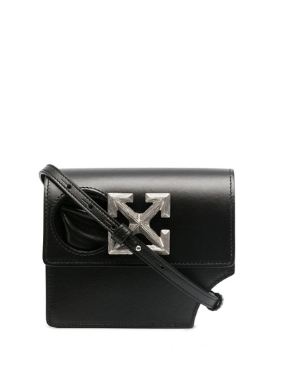 Shop Off-white Arrows-clasp Shoulder Bag In Black