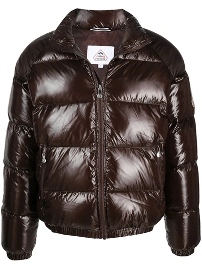 Shop Pyrenex Logo Patch Padded Jacket In Brown