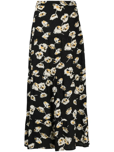 Shop Ba&sh Floral-print Maxi Skirt In Black