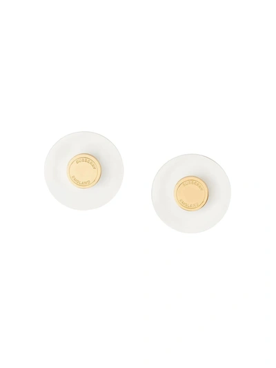 Shop Burberry Resin And Gold-plated Earrings