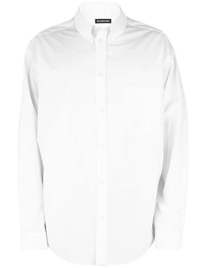 Shop Balenciaga Logo Shirt White