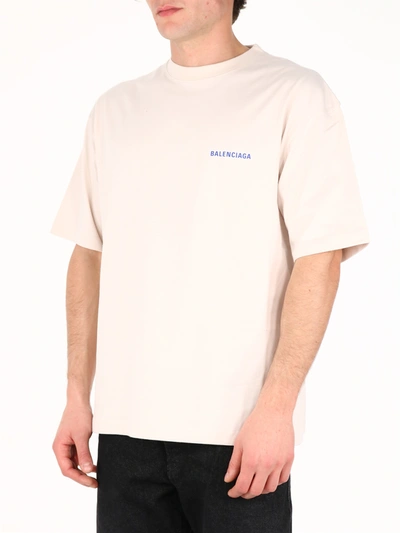 Shop Balenciaga Logo T-shirt In White
