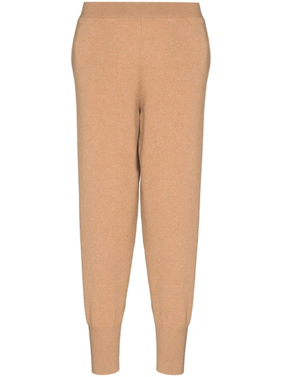 Shop Stella Mccartney Cuffed Cashmere Track Pants In Neutrals