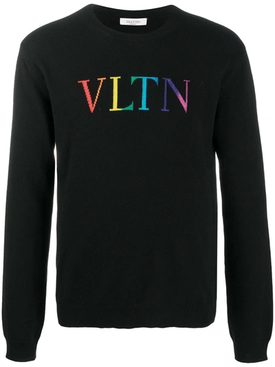 Shop Valentino Vltn Intarsia Jumper In Black